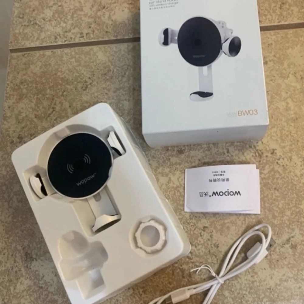 Wopow wireless car charger mount. Is a phone holder charges phone wirelessly